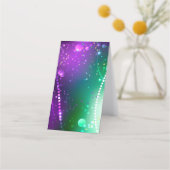 マルディグラフェスティバルパープルバックグラウンド 予約カード (正面)