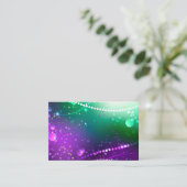 マルディグラフェスティバルパープルバックグラウンド 名刺 (スタンド正面)