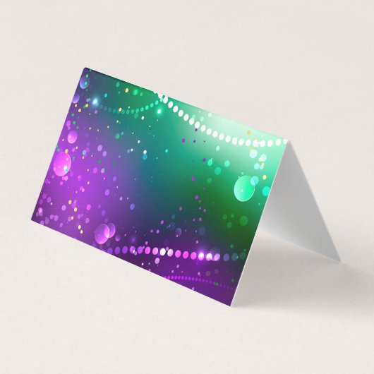 マルディグラフェスティバルパープルバックグラウンド 名刺 (裏面)