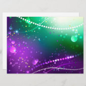 マルディグラフェスティバルパープルバックグラウンド 招待状 (正面/裏面)