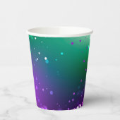 マルディグラフェスティバルパープルバックグラウンド 紙コップ (左)