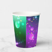 マルディグラフェスティバルパープルバックグラウンド 紙コップ (右)