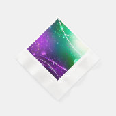 マルディグラフェスティバルパープルバックグラウンド 縁ありカクテルナプキン (角)