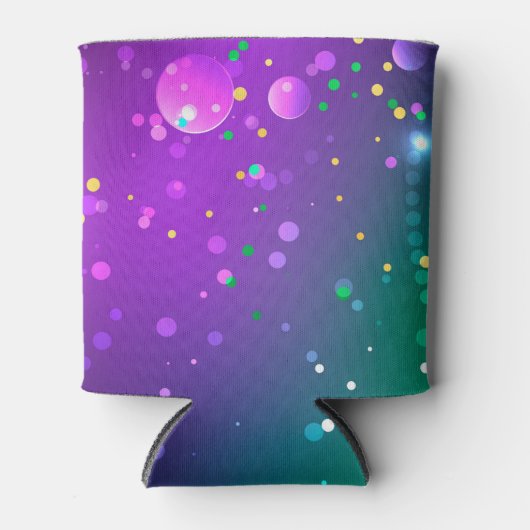 マルディグラフェスティバルパープルバックグラウンド 缶クーラー (正面)