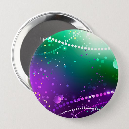 マルディグラフェスティバルパープルバックグラウンド 缶バッジ (正面&裏面)