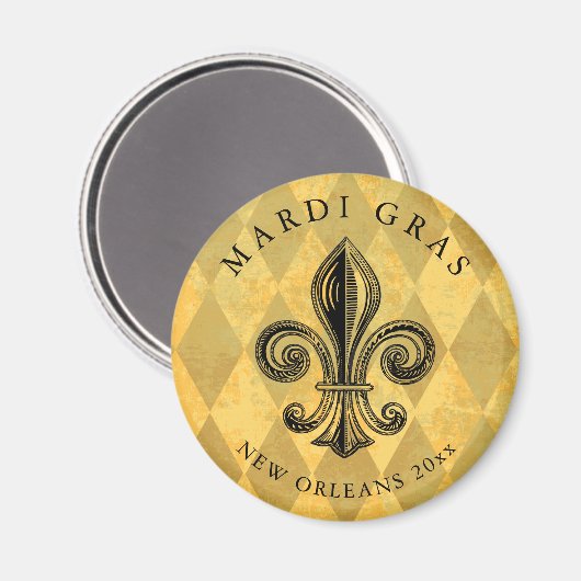 マルディグラフルーアデリスハーレクイン年を追加 マグネット (正面/裏面)