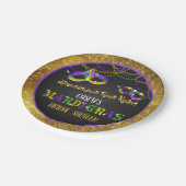 マルディグラブライダルシャワー(金ゴールド) ペーパープレート (アングル)