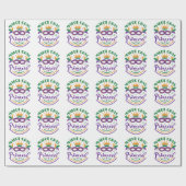 マルディグラプリンセスかわいい女性の女の子カーニバル ラッピングペーパー (フラット)