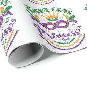 マルディグラプリンセスかわいい女性の女の子カーニバル ラッピングペーパー (ロールコーナー)