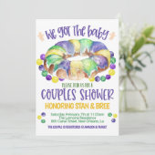 マルディグラベビーカップルシャワー招待状 招待状 (スタンド正面)