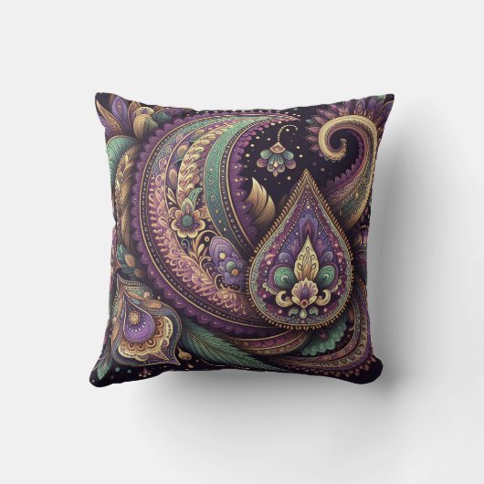 マルディグラペイズリーフルーアデリス クッション (裏面)