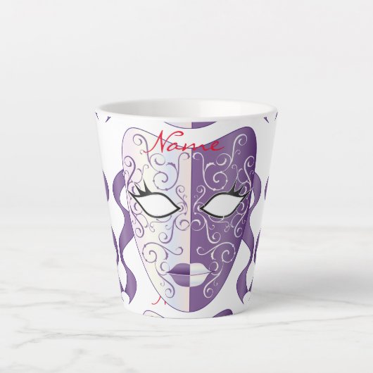 マルディグラマスクサンダーコーブ カフェラテマグ (正面)