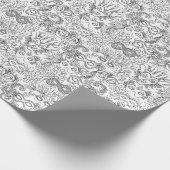 マルディグラマスクス白黒カラーユアモダンウ ラッピングペーパー (角)