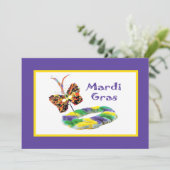マルディグラマスク&キングケーキパーティの招待状 招待状 (スタンド正面)