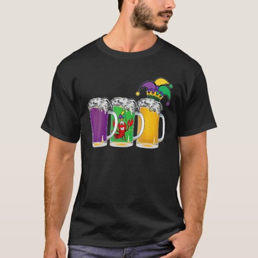 マルディグラユニークス・ジェスター・クロおもしろいーフ Tシャツ (正面)