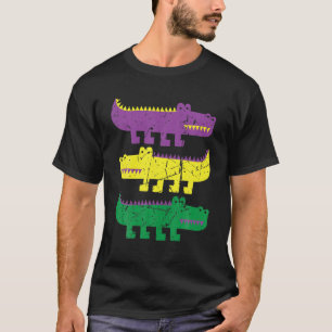マルディグラードアリゲーター3おもしろいアリゲーターマルディグラ Tシャツ