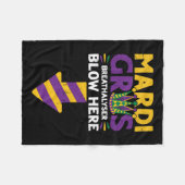 マルディグラ吹ス乳化器おもしろいこちら大人マール フリースブランケット (正面(横))