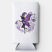 マルディグラ妖精のシルエット スリム缶クーラー (正面)