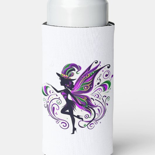 マルディグラ妖精のシルエット スリム缶クーラー