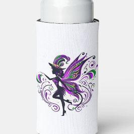 マルディグラ妖精のシルエット スリム缶クーラー