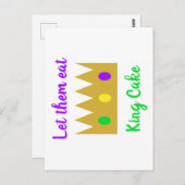 マルディグラ彼らにキング食べケーキクラウン ポストカード (正面/裏面)