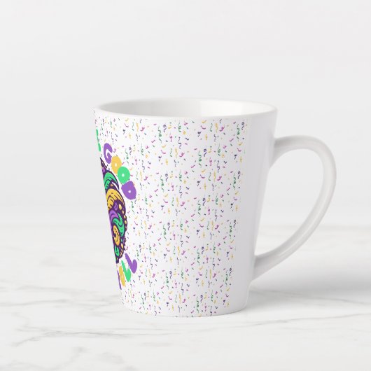 マルディグラ楽しい時を過転がごす カフェラテマグ (右)