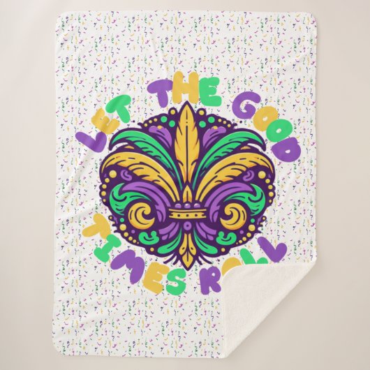 マルディグラ楽しい時を過転がごす シェルパブランケット (正面)