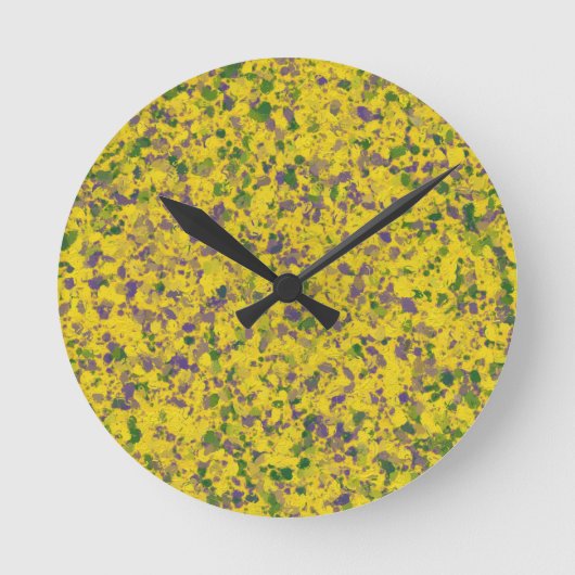 マルディグラ油抽象芸術 ラウンド壁時計 (正面)