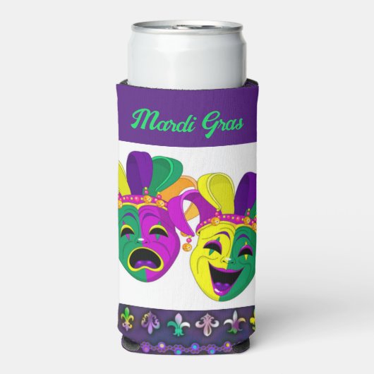 マルディグラ私はパーティーの高さのためにここにいる スリム缶クーラー (Seltzer正面)