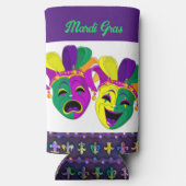 マルディグラ私はパーティーの高さのためにここにいる スリム缶クーラー (裏面)