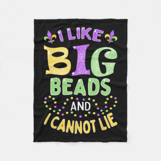 マルディグラ私は大きなビーズが好きで、私は嘘をつかない フリースブランケット