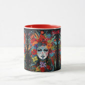 マルディグラ私は女性の名前を追加Flower Headdress マグカップ (中央)