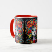 マルディグラ私は女性の名前を追加Flower Headdress マグカップ (正面左)