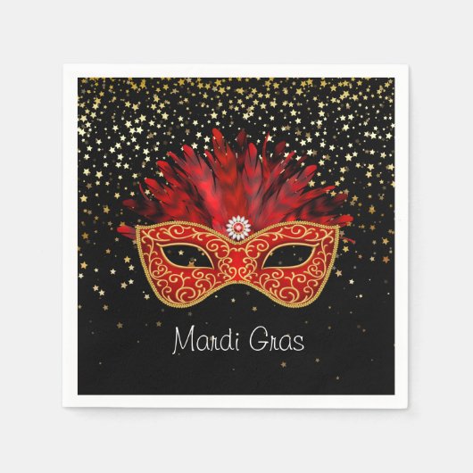 マルディグラ紙ナプキンス スタンダードカクテルナプキン (正面)