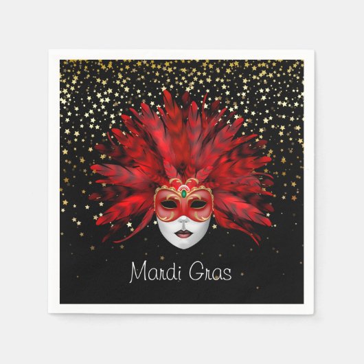 マルディグラ紙ナプキンス スタンダードカクテルナプキン (正面)
