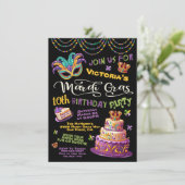 マルディグラ誕生日パジャマパーティー 招待状 (スタンド正面)