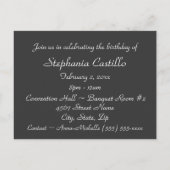 "マルディグラ誕生日" -パーティの招待状 インビテーションポストカード (裏面)