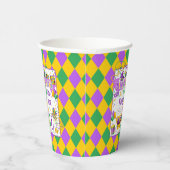 マルディグラ誕生日(小さなキングケーキ&おもしろい) 紙コップ (右)