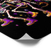 マルディグラ踊りスケルトンおもしろい ポスター (角)