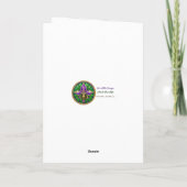 マルディグラ金ゴールドとグリーンピーコックフェザーマスク カード (裏面)