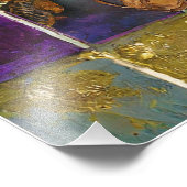 マルディグラ金ゴールドとグリーンピーコックフェザーマスク フォトプリント            (角)