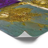 マルディグラ金ゴールドセラミックピーコックフェザーマスク ポスター (角)