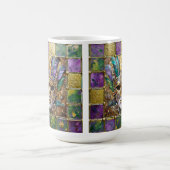 マルディグラ金ゴールド&セラミッカラフルクフェザーマスク コーヒーマグカップ (中央)