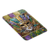 マルディグラ金ゴールド&セラミッカラフルクフェザーマスク マグネット (右側)