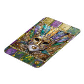 マルディグラ金ゴールド&セラミッカラフルクフェザーマスク マグネット (左側)