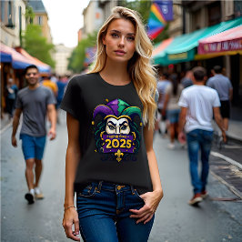 マルディグラ2025：羽根、フロート&おもしろい! Tシャツ