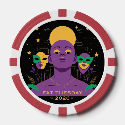 マルディグラ2026にぴったり ポーカーチップ (正面)