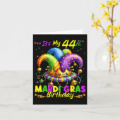 マルディグラ44誕生日脂肪火曜日44歳 カード (黄色い花)