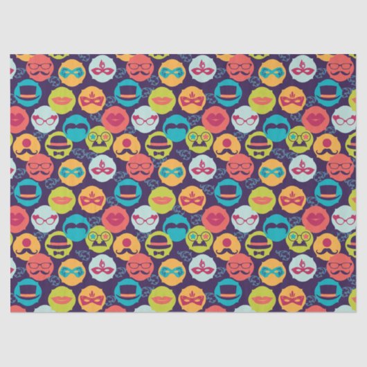 マルディグラ |カーニバルパーティー顔マスクパターン 薄葉紙 (正面)