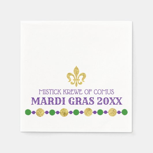 マルディグラ | カーニバル仮装 スタンダードカクテルナプキン (正面)